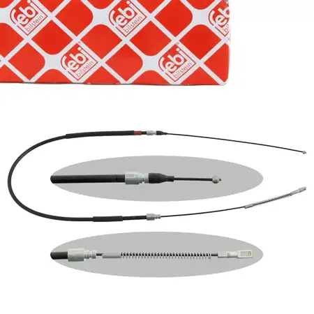 febi 01657 Handbremsseil f&uuml;r MERCEDES T1 601 602 mit Trommelbremse hinten 6014201185