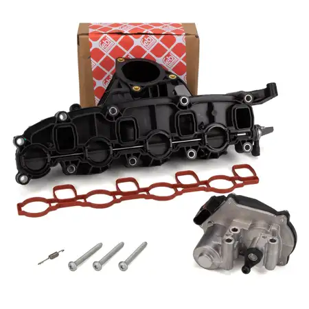 febi 175019 Ansaugkr&uuml;mmer + Stellmotor Drallklappen f&uuml;r VW Golf 6 Passat Tiguan 5N 2.0 TDI