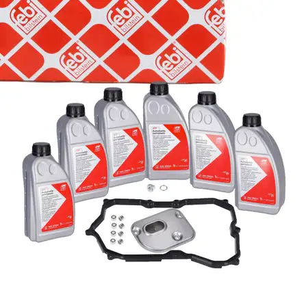 febi 176876 Getriebefilter Satz 09M 6-Gang Automatik + 6L Getriebe&ouml;l f&uuml;r VW Passat Tiguan