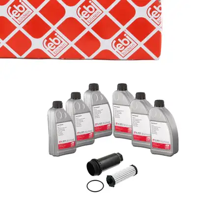 febi Getriebefilter Satz 6-Gang POWERSHIFT + 6L Getriebe&ouml;l f&uuml;r FORD MITSUBISHI VOLVO
