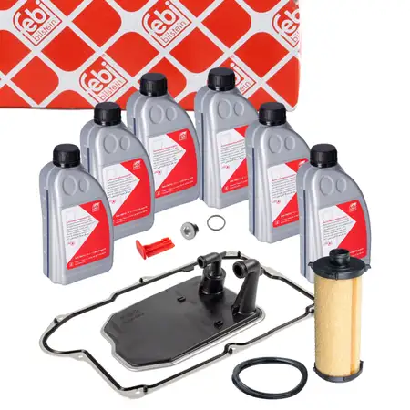 febi 176892 Transmission Filter Kit 724.0 + 6L Transmission Fluid for MERCEDES W176, W246, C117, X117