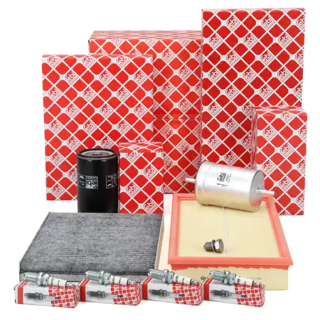 febi Filterset + 4x Z&uuml;ndkerze f&uuml;r VW Golf 4 Bora AUDI A3 8L1 SKODA Octavia 1 1.6 1.8/T 2.0