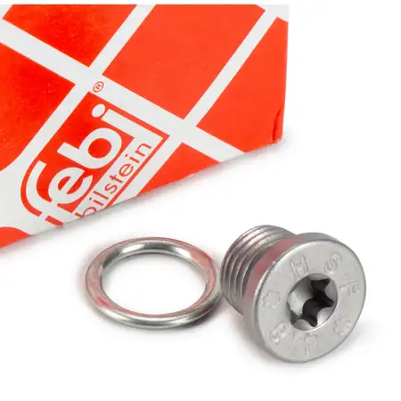 febi 103344 &Ouml;lablassschraube M14x1,5 N91167901 + O-Ring Dichtring N0138157 f&uuml;r VAG