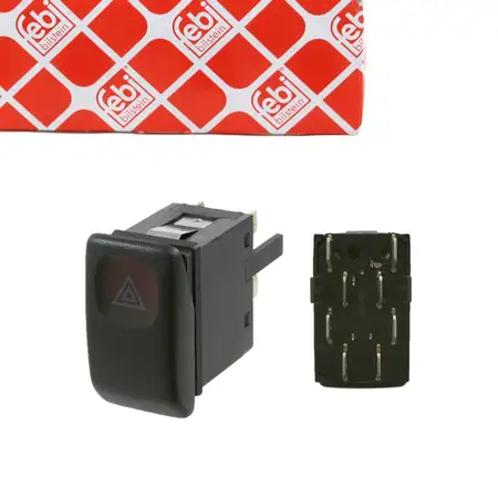 febi 23400 Warnblinkschalter Warnblinker Druckschalter f&uuml;r VW Golf 2 Jetta 2 19E 191953235