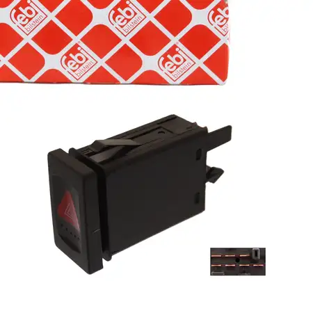 febi Warnblinkschalter Warnblinker f&uuml;r VW Passat B5 B5.5 mit Anh&auml;ngevorrichtung 3B0953235A