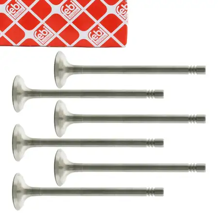 6x febi 27366 Auslassventil f&uuml;r VW Polo 4 5 Ibiza 3 4 Fabia 1 2 Rapid Yeti 1.2 036109611K