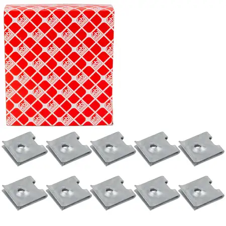 10x febi Blechmutter Schnappmutter Karosserie f&uuml;r AUDI BMW SEAT SKODA VW