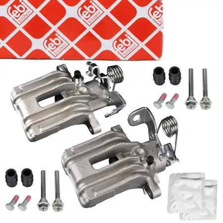 2x febi Bremssattel &Oslash; 38mm + F&uuml;hrungsh&uuml;lsen f&uuml;r AUDI A4 B6 SEAT Exeo mit 345/355mm hinten