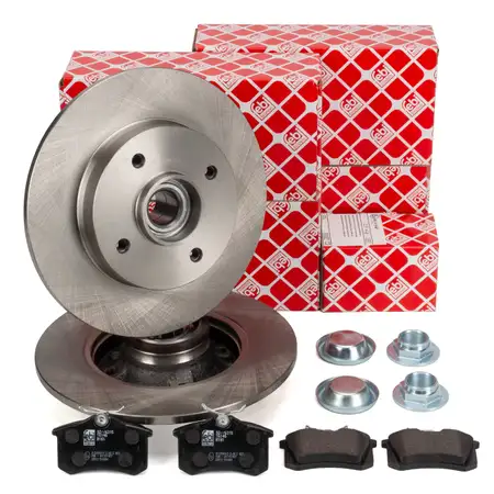 febi Bremsscheiben + Radlager + Bel&auml;ge f&uuml;r CITROEN C3 3 C4 Cactus PEUGEOT 208 1 hinten