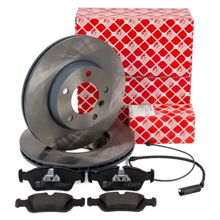 febi Bremsscheiben + Bel&auml;ge + Sensor f&uuml;r BMW 3er E36 318-328i 318/325tds Z3 2.0-2.8i vorne