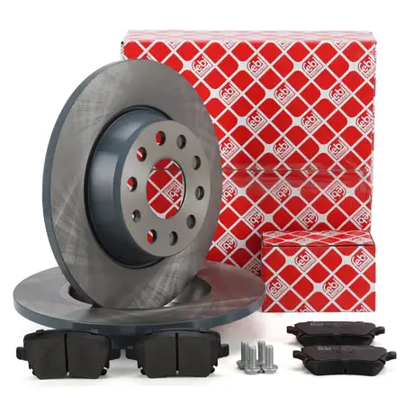 febi Bremsscheiben + Bremsbel&auml;ge f&uuml;r VW GOLF 5 6 Passat B6 B7 Sharan Tiguan 8P 8U hinten