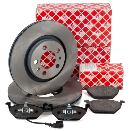 febi Bremsscheiben + Bremsbel&auml;ge + Sensor f&uuml;r VW Golf 4 Bora 8L1 Leon 1M Octavia 1 vorne