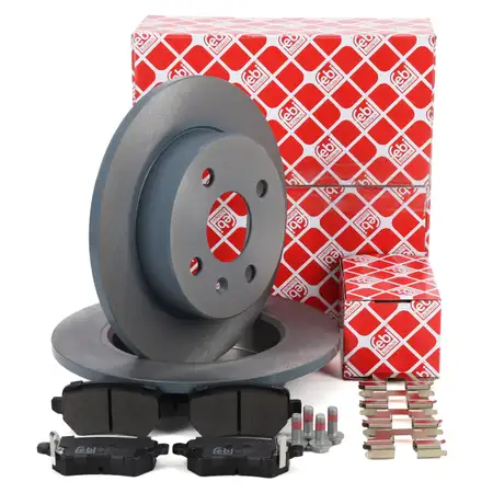 febi Bremsen Set Bremsscheiben + Bremsbel&auml;ge f&uuml;r OPEL Astra G H 4-Loch hinten