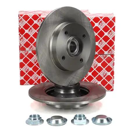 febi 32782 Bremsscheiben + Radlager Satz f&uuml;r CITROEN C3 C4 Crossland 10 PEUGEOT 207 hinten