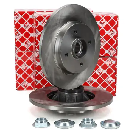 febi 37680 Bremsscheiben + Radlager Satz f&uuml;r CITROEN Berlino C4 2 PEUEOT 1 Partner hinten