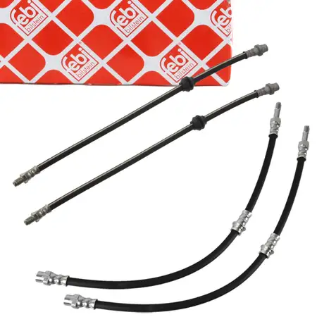 4x febi Bremsschlauch Bremsleitung f&uuml;r BMW 3er E36 318-328i 318tds 325tds vorne + hinten