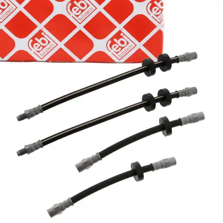 4x febi Bremsschlauch Bremsleitung f&uuml;r VW Polo Derby 86 86c AUDI 50 863 vorne + hinten
