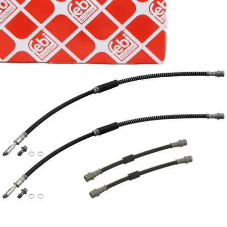 2x febi Bremsschlauch Bremsleitung f&uuml;r VW Touran 1T1 1T2 bis Fgst. 1T-A-050 vorne + hinten