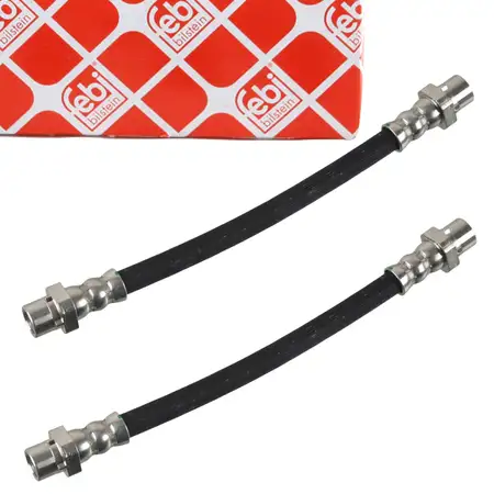 2x febi Brake Hose for BMW 1 Series E81-88, 3 Series E90-93, and X1 E84 (Rear) 34306798523