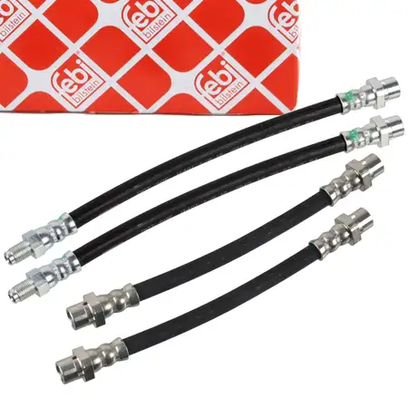 4x febi Bremsschlauch Bremsleitung f&uuml;r BMW 1er E81-88 3er E90-93 X1 E84 hinten