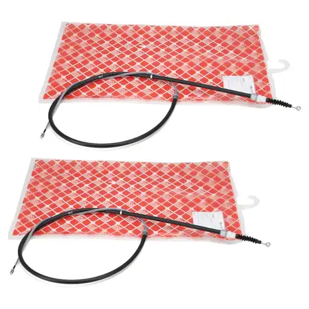 2x febi Handbremsseil f&uuml;r VW Polo AUDI SEAT Ibiza 4 mit Scheibenbremse hinten 6R0609721C
