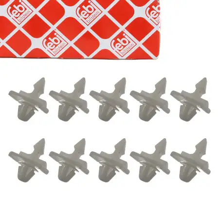 10x febi 47904 Clip Klemme Befestigungsclips f&uuml;r MERCEDES 190 W201 W124 S124 0019884981
