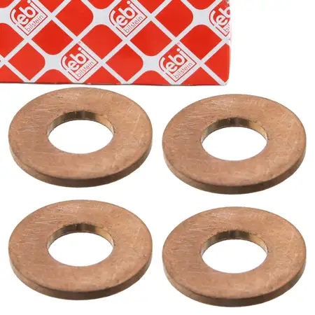 4x febi 102801 Dichtung D&uuml;senhalter Einspritzd&uuml;se f&uuml;r CITROEN PEUGEOT 1.4-2.5 DIESEL