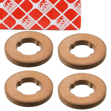 4x febi 102802 Dichtung D&uuml;senhalter Einspritzd&uuml;se f&uuml;r ALFA ROMEO FIAT FORD OPEL RENAULT