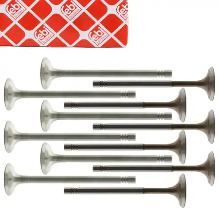 6x febi Einlassventil + 6x Auslassventil f&uuml;r VW Polo 4 5 Ibiza 3 4 Fabia 1 2 Rapid 1.2