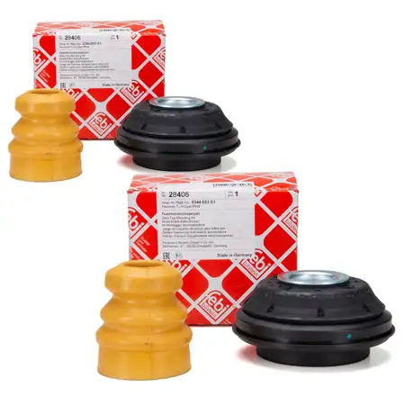 2x febi 28406 Strut Mount + Stop Buffer for OPEL Adam Corsa D E (front)