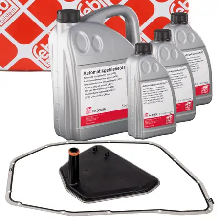 febi Getriebefilter + Dichtung + 8L Getriebe&ouml;l f&uuml;r AUDI S6 C6 A8 S8 4E 6HP26