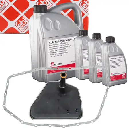 febi Getriebefilter + Dichtung + 8L Getriebe&ouml;l f&uuml;r AUDI S6 C6 A8 S8 4E 6HP26