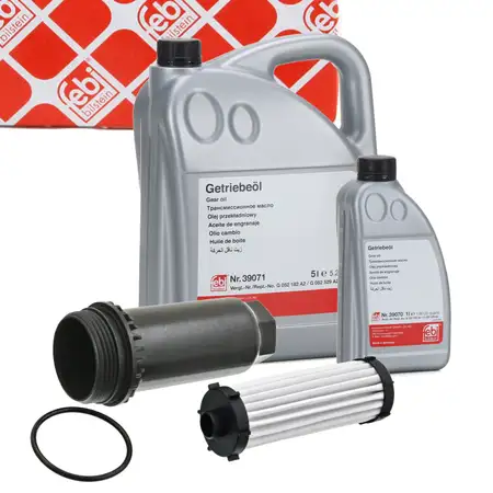 febi Getriebefilter + Dichtung + 6L Getriebe&ouml;l 6-Gang Powershift 6DCT-450 f&uuml;r FORD VOLVO