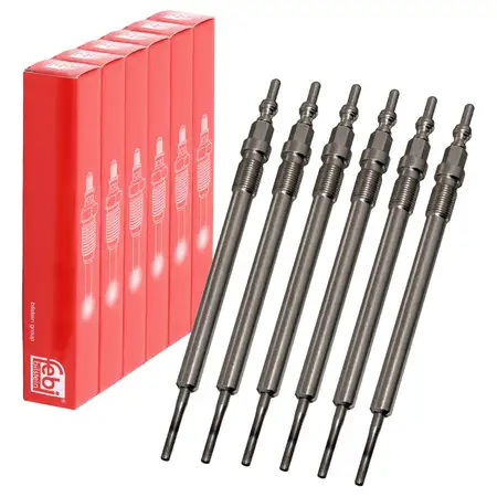 6x febi Gl&uuml;hkerze f&uuml;r MERCEDES C-/E-/GL-/GLC-/GLE-/GLS-/M-/R-Klasse OM642/656 0011598001