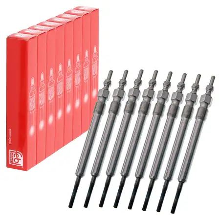 8x febi Gl&uuml;hkerze f&uuml;r AUDI A8 4E 4H VW Touareg 7P 4.2 V8 TDI 059963319AB