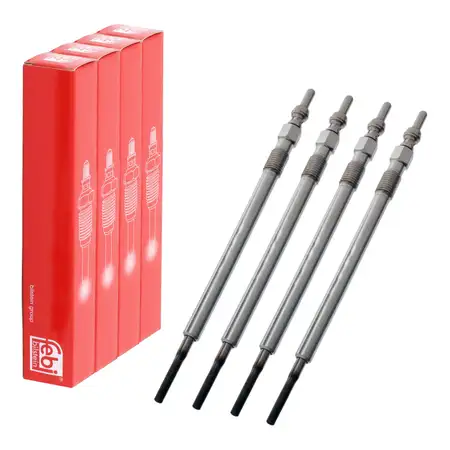 4x febi Gl&uuml;hkerze f&uuml;r MERCEDES-BENZ W169 A160-200CDI W245 B180/200CDI OM640 0011597101