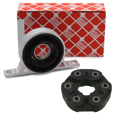 febi Hardyscheibe + Mittellager Kardanwelle f&uuml;r BMW 5er E60 E61 545i 535d 645Ci M62 M57