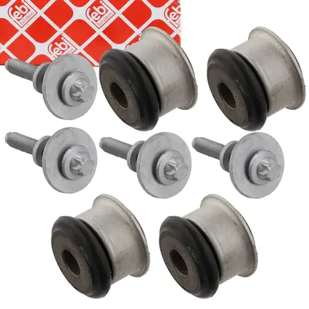 4x febi Gummilager + Schraube Achsk&ouml;rperlager f&uuml;r OPEL Astra G H Zafira A B vorne
