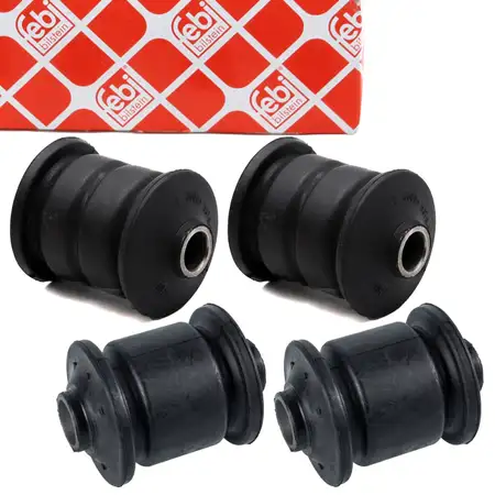 4x febi Querlenkerlager Lagerbuchse f&uuml;r VW California Transporter T4 hinten innen + au&szlig;en