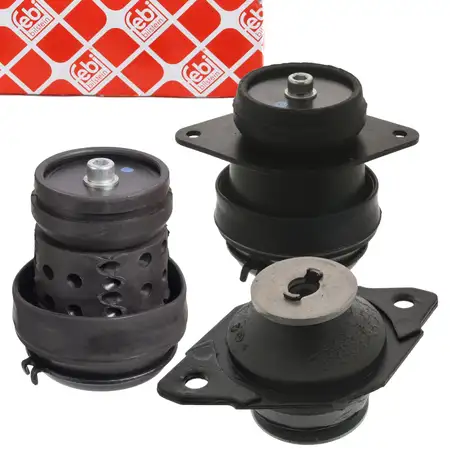 3x febi Motorlager f&uuml;r VW Golf 3 Vento 1.4 1.6 SEAT Cordoba Ibiza 2 1.0-1.6 vorne + hinten