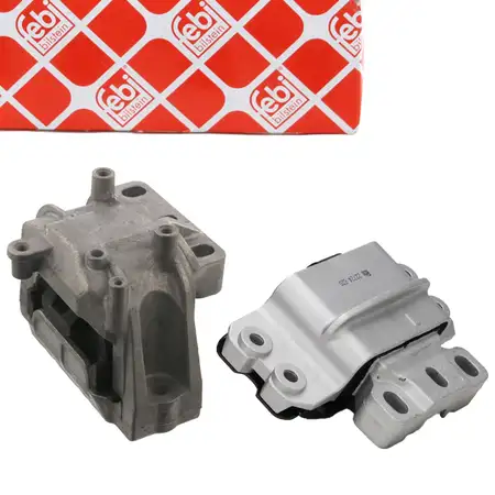2x febi Motorlager f&uuml;r VW Golf 6 Touran A3 8P Leon 1P Octavia 2 1.6/2.0 TDI mit Schaltung