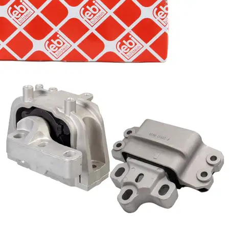 2x febi Motorlager f&uuml;r VW Golf 6 Caddy 3 4 8P Octavia 2 Superb 2 Yeti 2.0 TDI mit