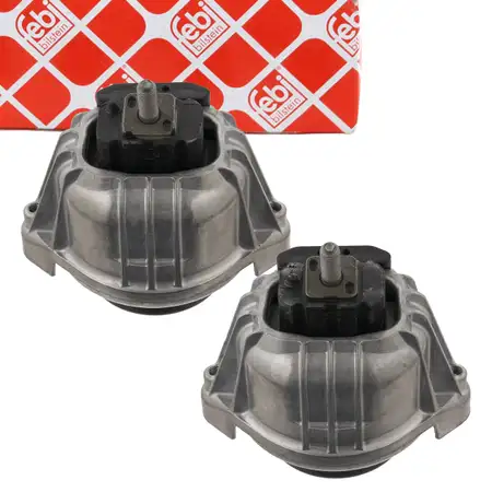 2x febi Motorlager Hydrolager f&uuml;r BMW 1er E81-88 3er E90-93 X1 E84 M47 N47 links + rechts