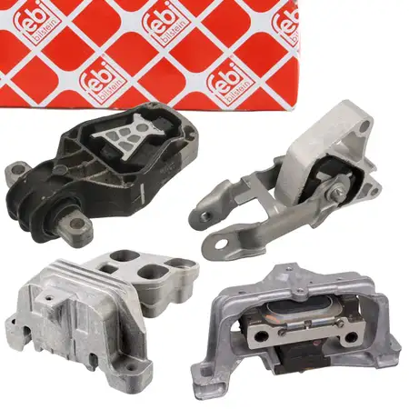 4x febi Engine Mounts (Hydraulic) for MERCEDES W176, W246, C117, X117, OM651 CDI (Front + Rear)