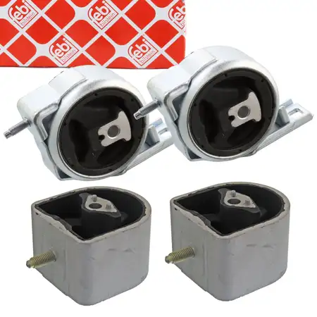 4x febi engine mounts and transmission mounts for Mercedes A-Class W168 Vaneo M166 OM668 (front and rear)
