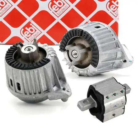 2x febi Motorlager + Getriebelager f&uuml;r MERCEDES W204 C218 X218 W212 OM646 OM651 CDI