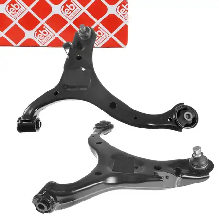 2x febi Querlenker Lenker + Traggelenk f&uuml;r HYUNDAI Santa Fe 2 CM Vorderachse unten