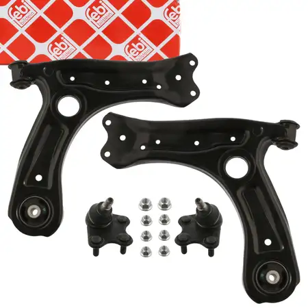 2x febi Querlenker + Traggelenk f&uuml;r VW Polo 5 AUDI A1 8X Ibiza 4 Fabia 3 Rapid vorne unten