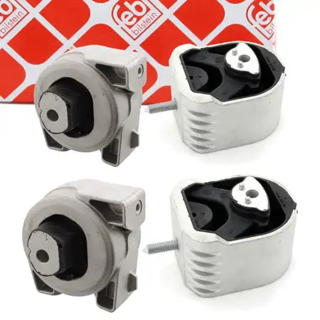 2x febi engine mounts + 2x transmission mounts for MERCEDES W169 W245 with manual transmission