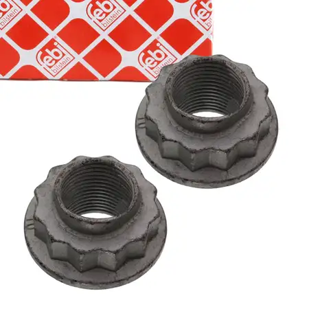2x febi 49630 Mutter Achsstummel f&uuml;r VW Multivan Transporter T5 T6 Touareg vorne/hinten